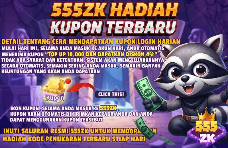 Dapatkan kupon diskon top up otomatis setiap hari hanya dengan melakukan login ke akun 555ZK. - 555zk