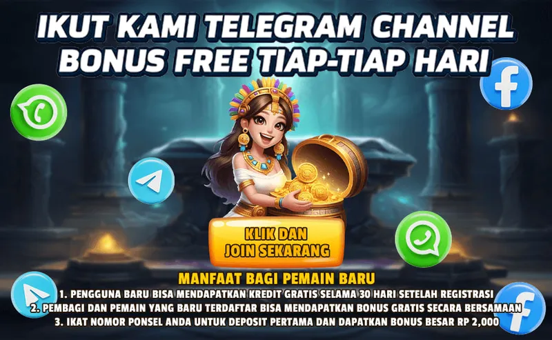 IKUT KAMI TELEGRAM CHANNEL BONUS FREE TIAP-TIAP HARI. KLIK DAN JOIN SEKARANG. MANFAAT BAGI PEMAIN BARU: 1. PENGGUNA BARU BISA MENDAPATKAN KREDIT GRATIS SELAMA 30 HARI SETELAH REGISTRASI. 2. PEMBAGI DAN PEMAIN YANG BARU TERDAFTAR BISA MENDAPATKAN BONUS GRATIS SECARA BERSAMAAN. 3. IKAT NOMOR PONSEL ANDA UNTUK DEPOSIT PERTAMA DAN DAPATKAN BONUS BESAR RP 2,000.