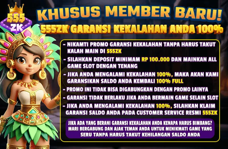 Promo khusus member baru di 555ZK yang memberikan garansi pengembalian saldo 100% jika mengalami kekalahan saat bermain slot. - 555zk