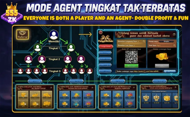 MODE AGENT TINGKAT TAK TERBATAS. EVERYONE IS BOTH A PLAYER AND AN AGENT - DOUBLE PROFIT & FUN. Referral system: Memiliki -> Tingkat 1 -> Tingkat 2 -> Tingkat 3. Undang teman untuk bermain game dan nikmati hadiah ekstra. Hadiah Undangan, Hadiah Taruhan, Hadiah Warisan.