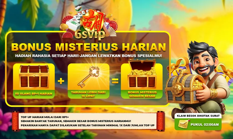 Hadiah rahasia setiap hari dengan melakukan top up harian mulai dari Rp1+ dan melakukan taruhan. - 6svip