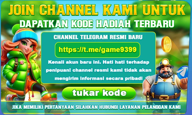 Bergabunglah dengan channel Telegram resmi baru untuk mendapatkan kode hadiah terbaru dan informasi aktivitas lainnya. - 9399