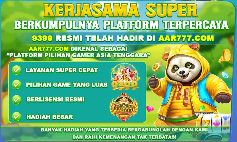 Pengumuman kerjasama super antara platform 9399 dan AAR777.COM yang menawarkan layanan cepat, pilihan game luas, lisensi resmi, dan hadiah besar bagi para pemain di Asia Tenggara. - 9399