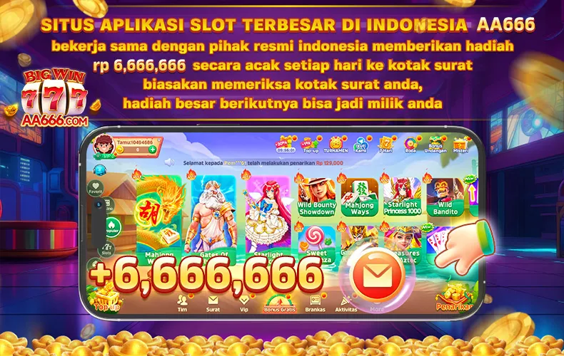 SITUS APLIKASI SLOT TERBESAR DI INDONESIA AA666 bekerja sama dengan pihak resmi indonesia memberikan hadiah rp 6,666,666 secara acak setiap hari ke kotak surat biasakan memeriksa kotak surat anda, hadiah besar berikutnya bisa jadi milik anda