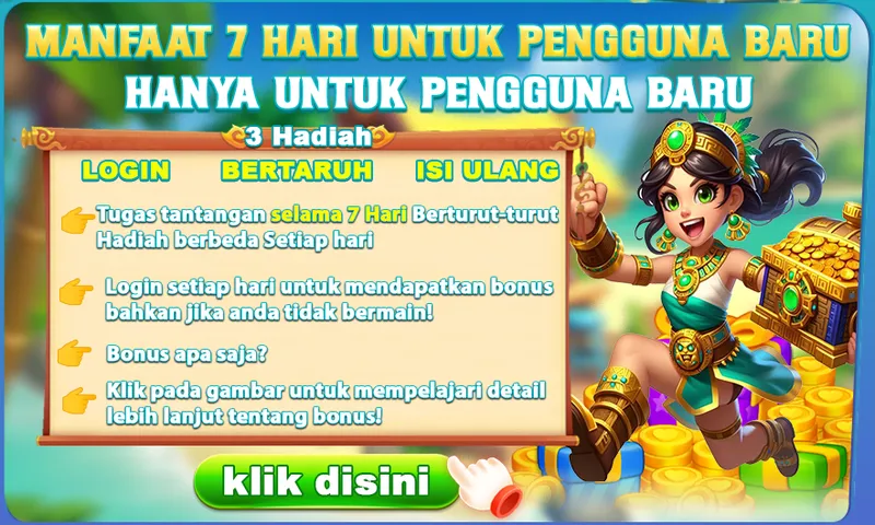 Program hadiah eksklusif selama 7 hari berturut-turut khusus untuk pengguna baru yang mencakup tugas login, bertaruh, dan isi ulang. - at866