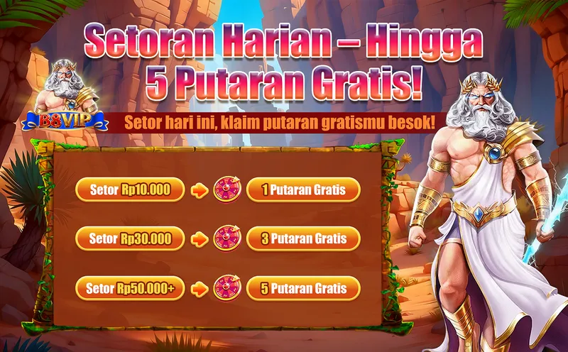 Setor hari ini dan klaim putaran gratis Anda besok berdasarkan jumlah setoran harian. - b8vip