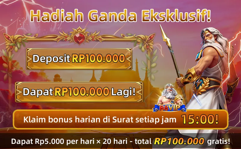 Hadiah Ganda Eksklusif! Deposit RP100.000 Dapat RP100.000 Lagi! Klaim bonus harian di Surat setiap jam 15:00! Dapat Rp5.000 per hari x 20 hari - total RP100.000 gratis!