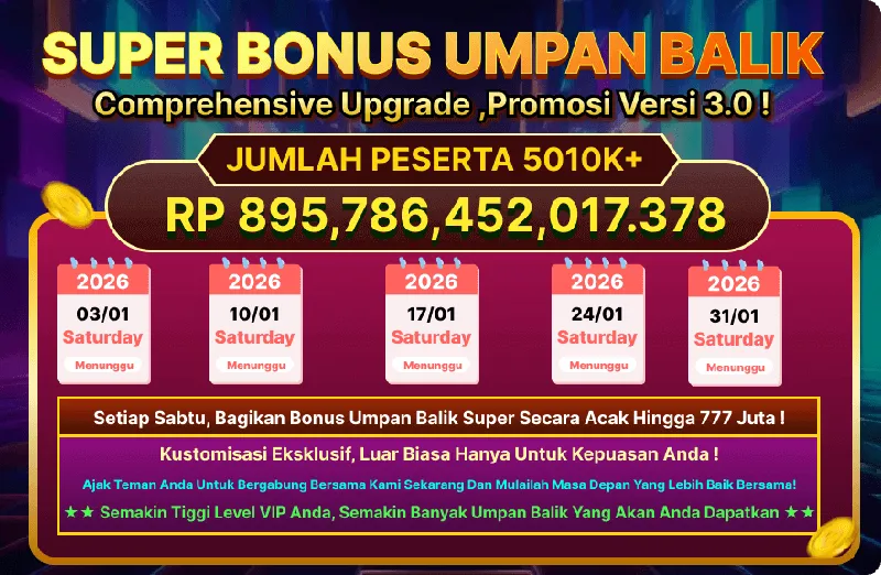 Setiap Sabtu, bagikan Bonus Umpan Balik Super secara acak hingga 777 Juta! Semakin tinggi level VIP, semakin banyak bonus yang didapatkan. - d06