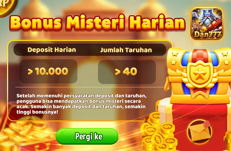 Bonus misteri harian yang diberikan secara acak setelah memenuhi persyaratan deposit dan taruhan harian. - dan777