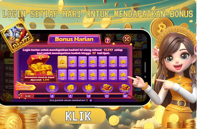 Login setiap hari dan lakukan pengisian ulang untuk mendapatkan hadiah harian hingga 77 kali lipat serta bonus akumulasi check-in. - dan777
