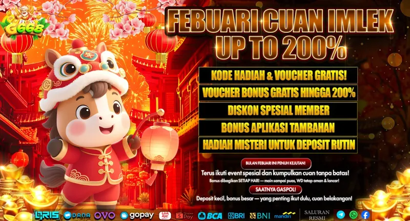 Kegiatan spesial bulan Februari menyambut Imlek dengan berbagai bonus voucher, diskon member, dan hadiah deposit rutin hingga 200%. - g668