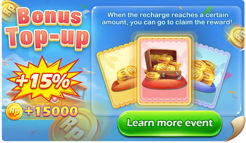 Recharge to reach a certain amount and claim rewards up to +15% or +15,000 Rp. - gowin