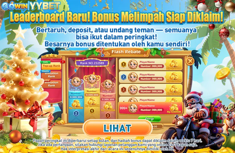 Papan peringkat (Leaderboard) baru yang mencakup kategori Top-up harian, Undangan mingguan, dan Undangan bulanan dengan bonus besar berdasarkan aktivitas taruhan, deposit, atau mengundang teman. - gowin