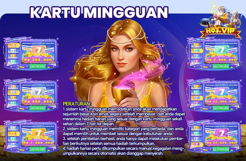 PERATURAN:
1. sistem kartu mingguan memadatkan anda akan mendapatkan sejumlah besar koin emas segera setelah membayar, dan anda dapat menerima hadiah harian yang sesuai dengan kartu mingguan sekali sehari dalam 7 hari ke depan.
2. sistem kartu mingguan memiliki kategori yang berbeda, dan anda dapat memilih untuk membeli sesuai dengan kebutuhan anda.
3. setelah pembelian berhasil, anda hanya dapat melakukan pembelian berikutnya setelah semua hadiah terkumpulkan.
4. hadiah harian perlu dikumpulkan secara manual. kegagalan mengumpulkannya secara otomatis akan dianggap menyerah.