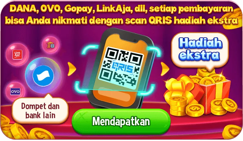 DANA, OVO, Gopay, LinkAja, dll, setiap pembayaran bisa Anda nikmati dengan scan QRIS hadiah ekstra. Dompet dan bank lain. Mendapatkan. Hadiah ekstra.