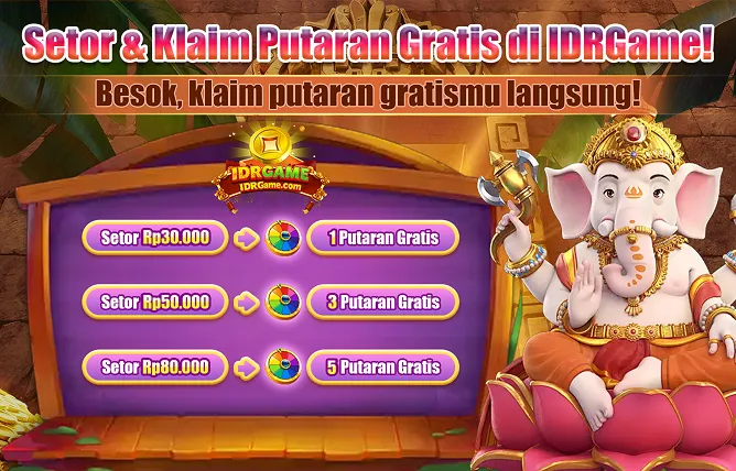 Setor dana sesuai nominal yang ditentukan untuk mendapatkan putaran gratis (Free Spins) di IDRGame. - idrgame