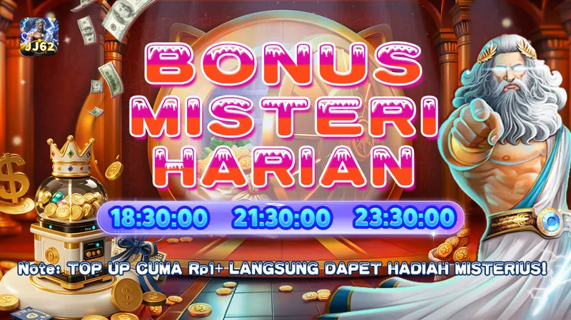 Bonus misteri harian yang bisa didapatkan dengan melakukan top up minimal Rp1 pada waktu yang telah ditentukan. - jj62