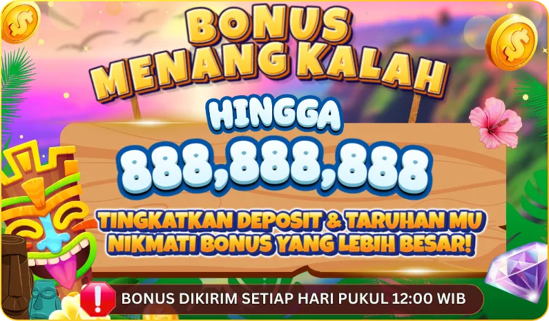 BONUS MENANG KALAH HINGGA 888,888,888. TINGKATKAN DEPOSIT & TARUHAN MU NIKMATI BONUS YANG LEBIH BESAR! BONUS DIKIRIM SETIAP HARI PUKUL 12:00 WIB