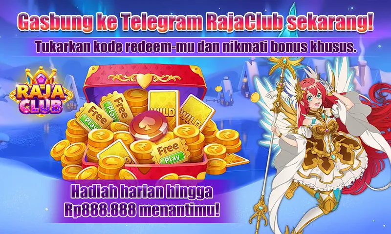 Gasbung ke Telegram RajaClub sekarang! Tukarkan kode redeem-mu dan nikmati bonus khusus. Hadiah harian hingga Rp888.888 menantimu!