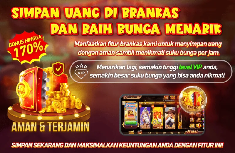 Simpan uang dengan aman di fitur brankas dan nikmati suku bunga per jam hingga 170% berdasarkan level VIP. - sp212