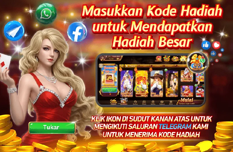 Masukkan Kode Hadiah untuk Mendapatkan Hadiah Besar. KLIK IKON DI SUDUT KANAN ATAS UNTUK MENGIKUTI SALURAN TELEGRAM KAMI UNTUK MENERIMA KODE HADIAH. Tukar. Bonus Top-up Waktu Acara: Senin sampai Jumat.
