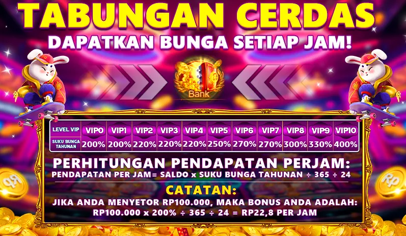Program tabungan cerdas yang memberikan bunga setiap jam berdasarkan level VIP dan saldo pengguna. - sr996