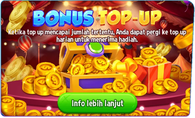 BONUS TOP-UP. Ketika top up mencapai jumlah tertentu, Anda dapat pergi ke top up harian untuk menerima hadiah. Info lebih lanjut